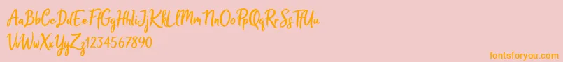 Melodya Chatrina Font – Orange Fonts on Pink Background