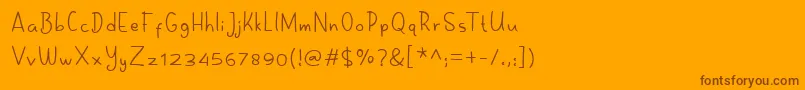 Weitere Informationen zur Melon hunter-Schriftart Melon hunter-Schriftart – Braune Schriften auf orangefarbenem Hintergrund