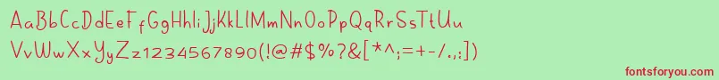 Melon hunter Font – Red Fonts on Green Background