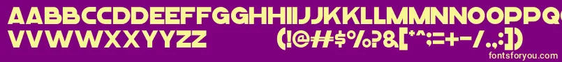 Fonte MeltlandDemo – fontes amarelas em um fundo roxo