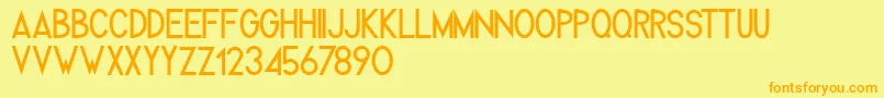 Fonte Melvick – fontes laranjas em um fundo amarelo
