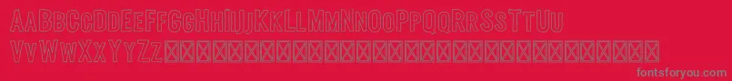 Melvis Outline Font – Gray Fonts on Red Background