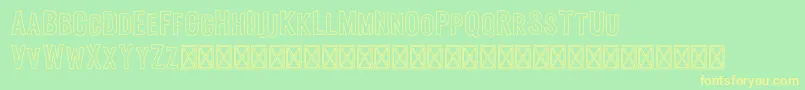Melvis Outline Font – Yellow Fonts on Green Background
