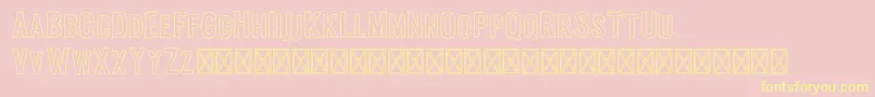 Melvis Outline Font – Yellow Fonts on Pink Background