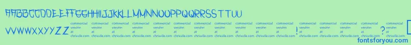 RasterizedRegular Font – Blue Fonts on Green Background