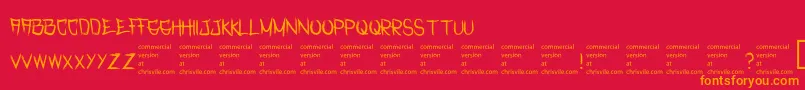 RasterizedRegular-Schriftart – Orangefarbene Schriften auf rotem Hintergrund