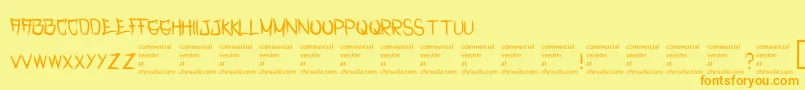 RasterizedRegular Font – Orange Fonts on Yellow Background