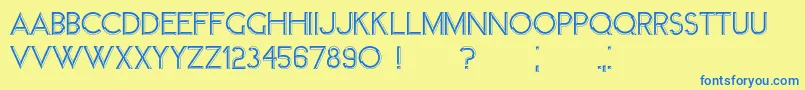 Member-Schriftart – Blaue Schriften auf gelbem Hintergrund