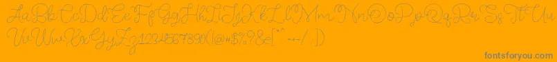 Memory of 2018-Schriftart – Graue Schriften auf orangefarbenem Hintergrund