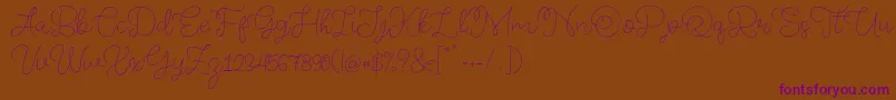 Memory of 2018 Font – Purple Fonts on Brown Background