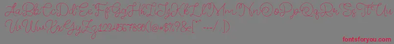 フォントMemory of 2018 – 赤い文字の灰色の背景