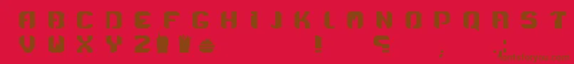 Więcej informacji o czcionce Menace Czcionka Menace – brązowe czcionki na czerwonym tle