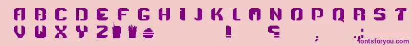 Menace-Schriftart – Violette Schriften auf rosa Hintergrund