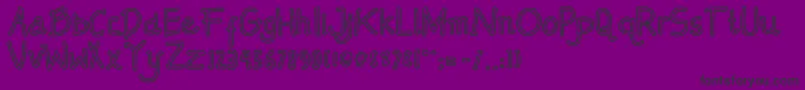 Mendowan outline Font – Black Fonts on Purple Background