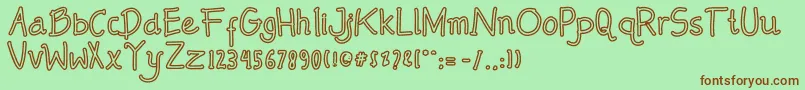 Mendowan outline Font – Brown Fonts on Green Background