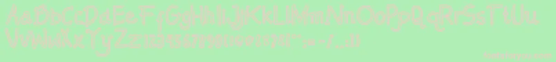 Mendowan outline Font – Pink Fonts on Green Background