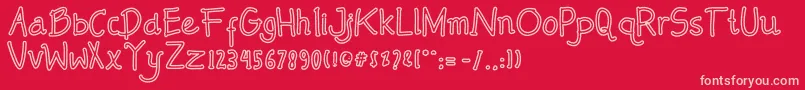 Mendowan outline Font – Pink Fonts on Red Background