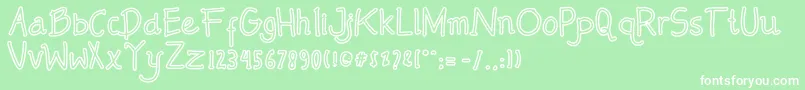 Mendowan outline-Schriftart – Weiße Schriften auf grünem Hintergrund