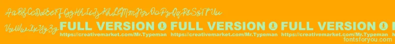 Mendy Font – Green Fonts on Orange Background