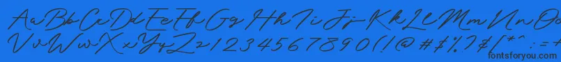 Mengkengs Font – Black Fonts on Blue Background