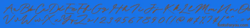 Mengkengs Font – Brown Fonts on Blue Background