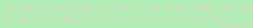 Mengkengs Font – Pink Fonts on Green Background