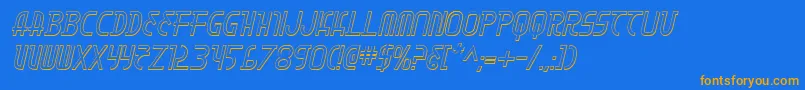 Moondart3Di Font – Orange Fonts on Blue Background