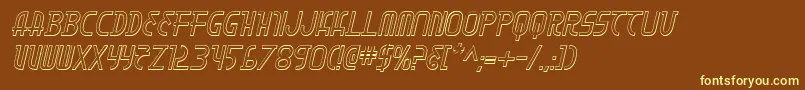 Moondart3Di Font – Yellow Fonts on Brown Background