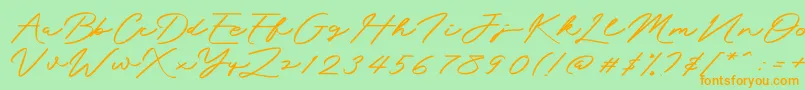 Mengkengs Font – Orange Fonts on Green Background