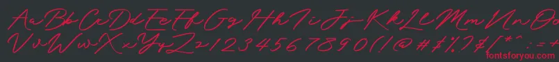 Mengkengs-Schriftart – Rote Schriften auf schwarzem Hintergrund