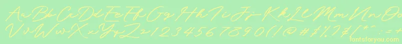 Mengkengs Font – Yellow Fonts on Green Background