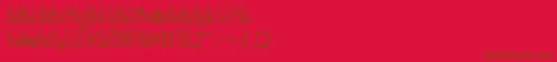 meninpink Regular-fontti – ruskeat fontit punaisella taustalla