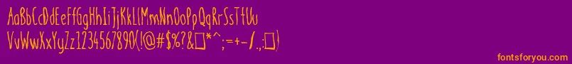 Police meninpink Regular – polices orange sur fond violet