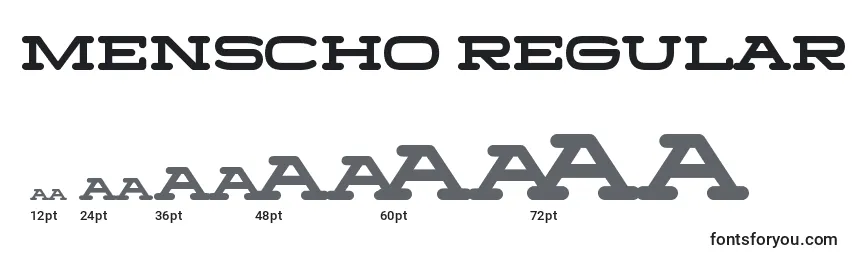 Menscho Regular Font Sizes
