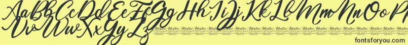 Mentari Font – Black Fonts on Yellow Background