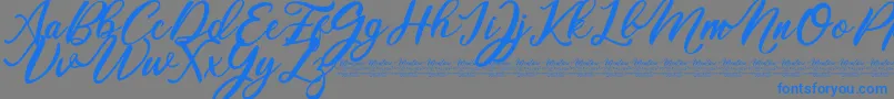 Mentari Font – Blue Fonts on Gray Background