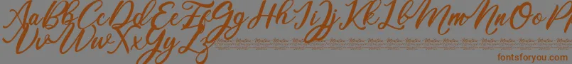 Mentari Font – Brown Fonts on Gray Background