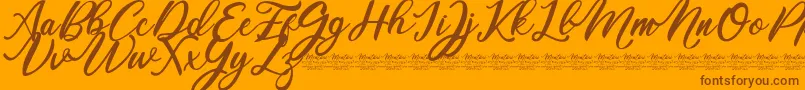 Mentari Font – Brown Fonts on Orange Background