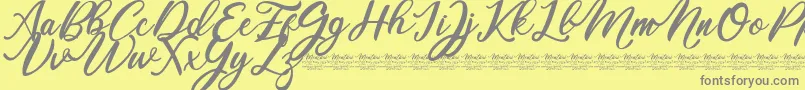 Mentari Font – Gray Fonts on Yellow Background