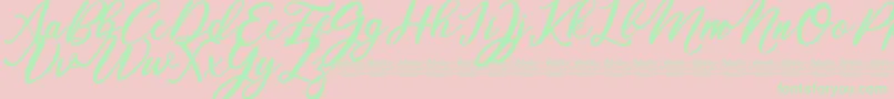 Mentari Font – Green Fonts on Pink Background