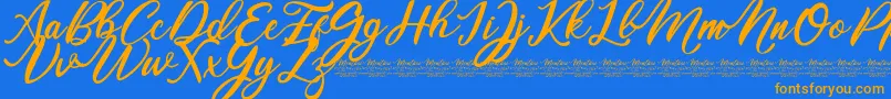 Mentari Font – Orange Fonts on Blue Background