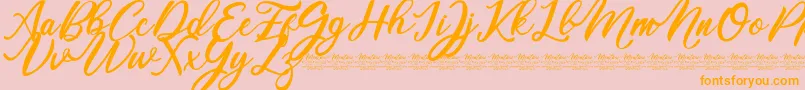 Mentari Font – Orange Fonts on Pink Background