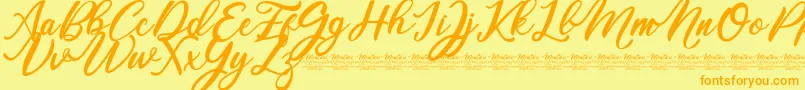 Mentari Font – Orange Fonts on Yellow Background