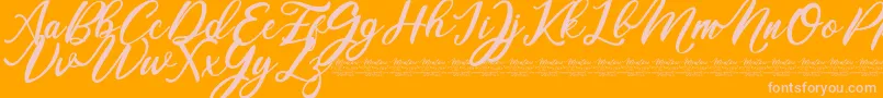 Mentari Font – Pink Fonts on Orange Background