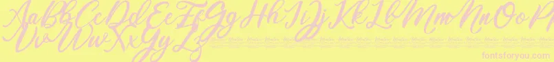 Mentari Font – Pink Fonts on Yellow Background