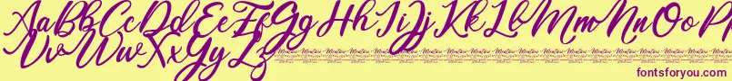 Mentari Font – Purple Fonts on Yellow Background