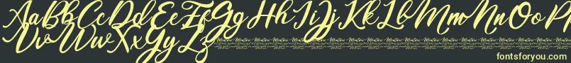 Mentari Font – Yellow Fonts on Black Background