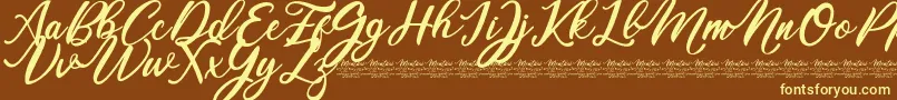 Шрифт Mentari – жёлтые шрифты на коричневом фоне