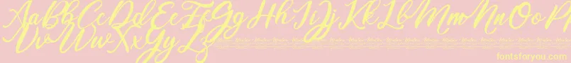 Mentari Font – Yellow Fonts on Pink Background