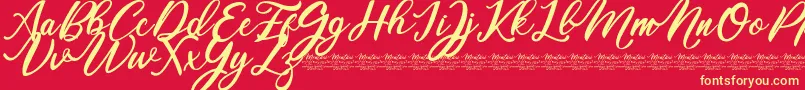 Mentari Font – Yellow Fonts on Red Background